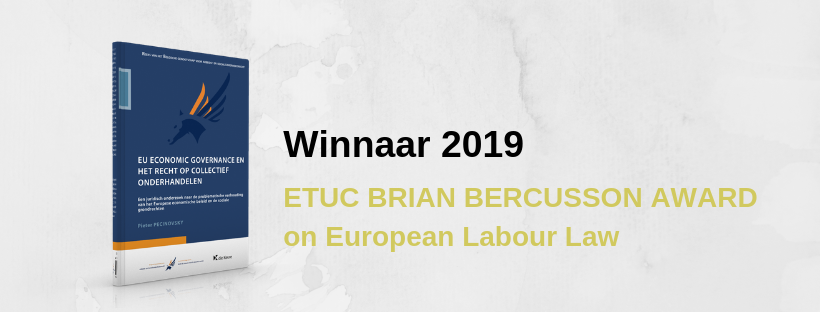 Pieter Pecinovsky wint ETUC Brian Bercusson Award 2019